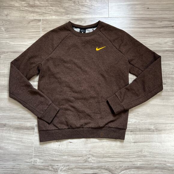 Nike Dri-Fit Dry Women's Long Sleeve Training Top Dark Obsidian/Heather Brown S - Picture 3 of 11